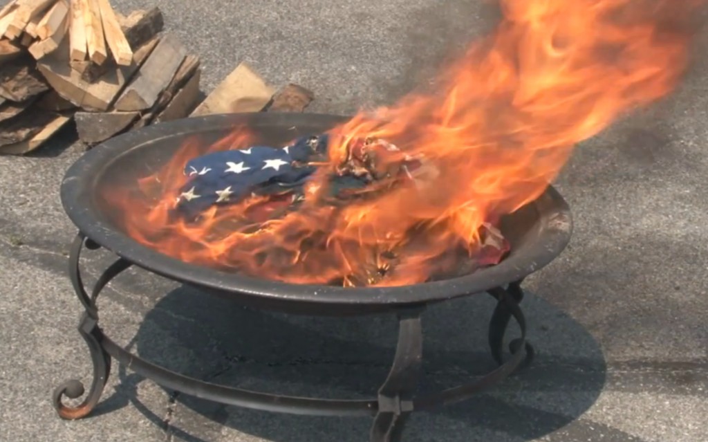 American Flag burning Ceremony 2012